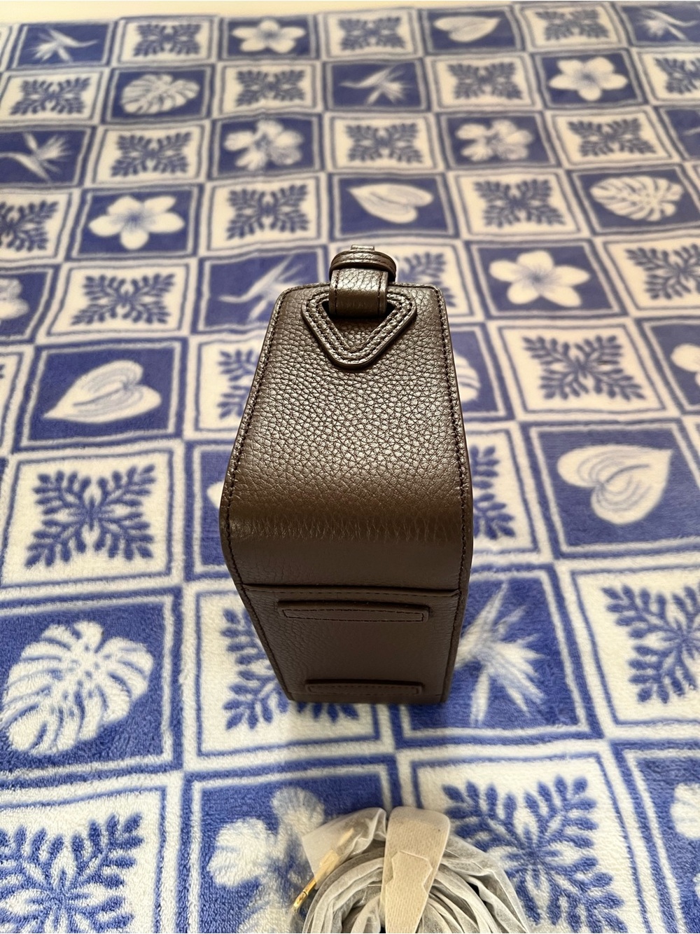 The Horse mini Clementine Compact Pebbled Leather Mini Bag in Dark Brown - Picture 4 of 9